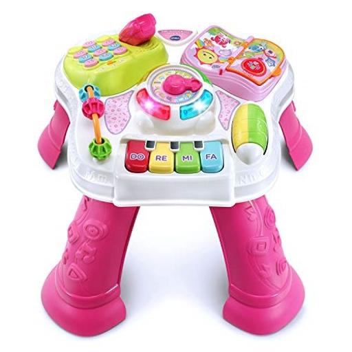 Photo 1 of VTech Sit-to-Stand Learn & Discover Table, Pink & Sit-to-Stand Learning Walker (Frustration Free Packaging), Lavender (Amazon Exclusive)