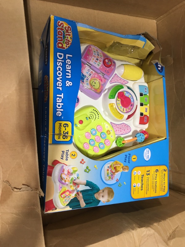 Photo 2 of VTech Sit-to-Stand Learn & Discover Table, Pink & Sit-to-Stand Learning Walker (Frustration Free Packaging), Lavender (Amazon Exclusive)
