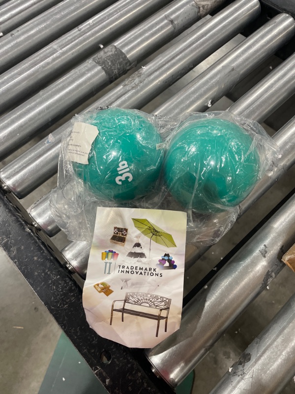 Photo 2 of Trademark Innovations Weighted Toning Exercise Ball - Set of 2 Green 3lbs