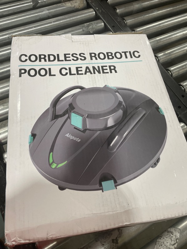 Photo 2 of Pool Vacuum Cordless Robot Pool Cleaner Automatic Swimming Pool Cleaner for Above Ground Pool with 5400 mAh Battery Last 110min Support Self-Parking,6-8 m/min