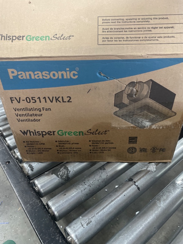 Photo 4 of Panasonic FV-0511VKL2 WhisperGreen Select Fan/Light, 50-80-110 CFM