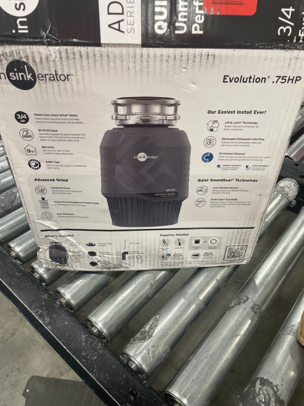 Photo 2 of InSinkErator EVOLUTION 0.75HP 3/4 HP, Advanced Series EZ Connect Continuous Feed Food Waste Garbage Disposal, Gray Advanced Series with EZ Connect