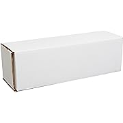 Photo 1 of  White Corrugated Cardboard Mailing Boxes, 11 1/2" x 3 1/2" x 3 1/2", Pack of 50, Crush-Proof, for Shipping, Mailing and Storing
