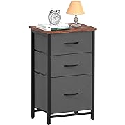 Photo 1 of Yoobure Nightstand with Drawer, Night Stand Bedside Table with 3 Storage Drawers, Kid Nightstand with Three Fabric Drawer Modern Night Table, Bed Side Tables for Bedroom, Dorm and Small Spaces

