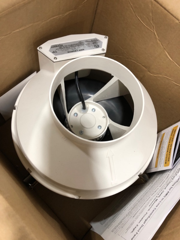Photo 2 of Festa Radon AMG Legend Radon Fan - Quiet and Energy Efficient 345 CFM Radon Mitigation System Inline Fan - 6" Electric Waterproof Inline Duct Fan - Made with Sturdy Glass Reinforced Poly-Resin – White