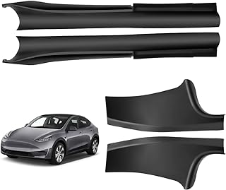 Photo 1 of LASFIT Door Sill Protector for 2023 Tesla Model Y 5 Seater (Not fit 7 Seater) Matte TPE & ABS Front and Rear Door Entry Guard Scuff Plate Accessories Carpet Rear Sill- Pack of 4
