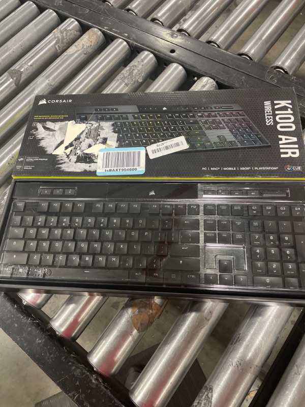 Photo 2 of Corsair K100 AIR Wireless RGB Mechanical Gaming Keyboard - Ultra-Thin, Sub-1ms Slipstream , Low-Latency Bluetooth, Cherry MX Ultra Low Profile Keyswitches - NA Layout, QWERTY - Black K100 AIR WIRELESS CHERRY MX Ultra Low Profile Switches