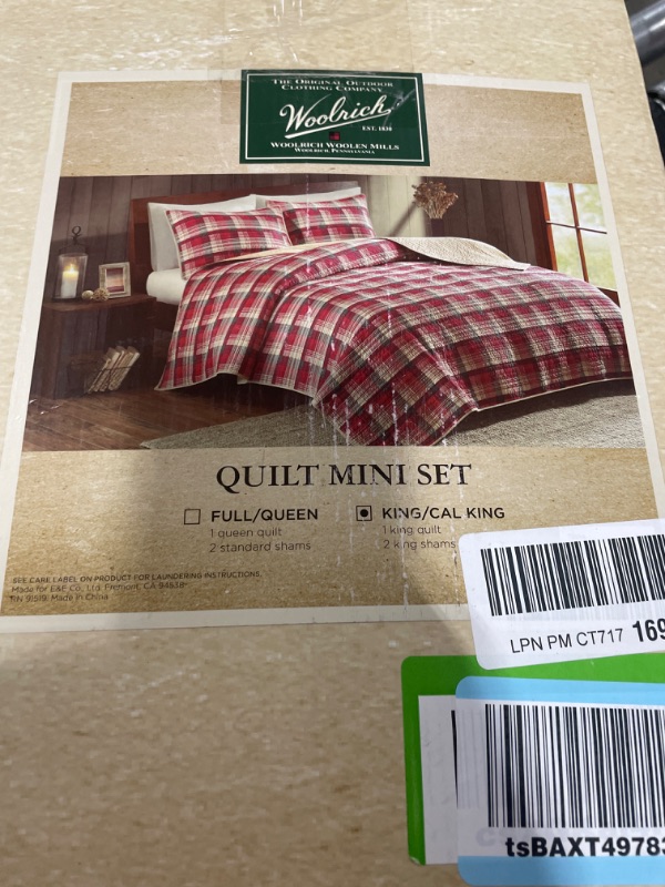 Photo 2 of Woolrich Reversible Quilt Cabin Lifestyle Design - All Season, Breathable Coverlet Bedspread Bedding Set, Matching Shams, KING/CAL KING  Tasha Plaid