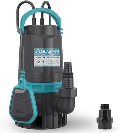 Photo 1 of Aquastrong 1.2HP Sump Pump 5722GPH Submersible Clean/Dirty Water Pump with Float Switch, Draining Flooded Basement, Hot Tub, Pool, Pond, Garden Pond, 19ft Cord