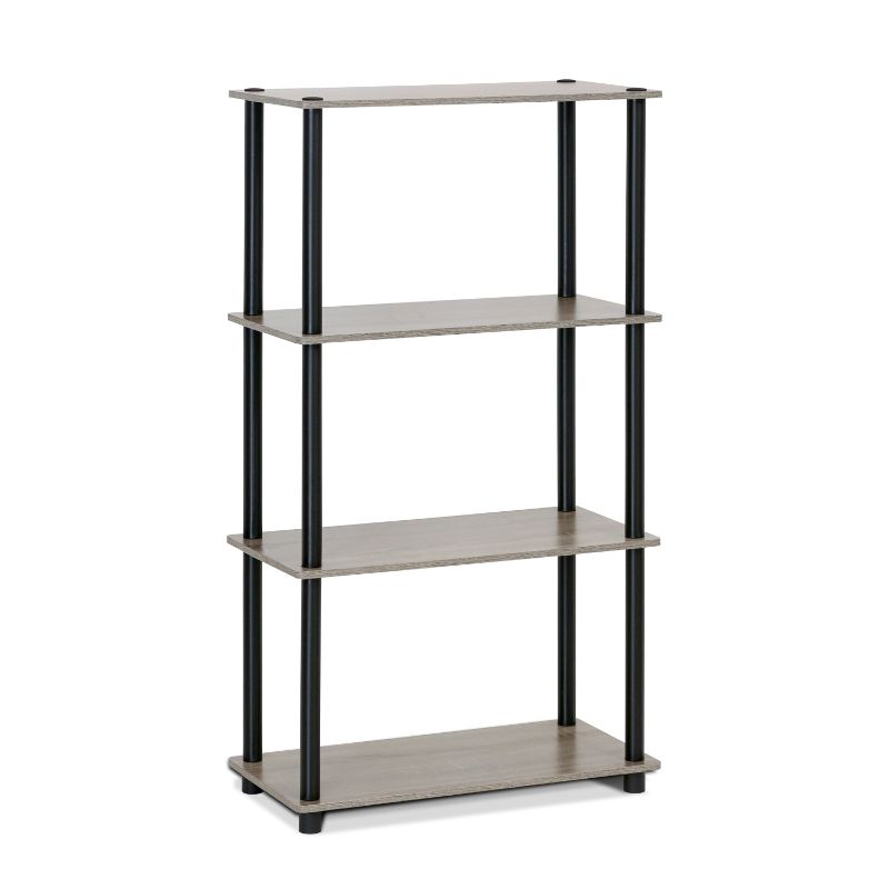 Photo 1 of Furinno 23.6 W X 11.4 D X 43.25 H 4-Shelf Decorative Shelves Gray and Black