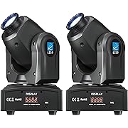 Photo 1 of Big Dipper Stage Lights Moving Head Lights, 35W LED Spotlights DMX 512 with Sound Activated Equipment, 8 Gobos/8 Color 9/11 Channel Light for Wedding DJ Party Stage Lighting (2 Pack)
