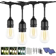 Photo 1 of 
Dott Arts 100FT (2X50FT) Solar String Lights Outdoor Waterproof with Dimmable Remote,3-Color in 1 Outdoor String Lights Solar Power with 2700K-5000K Edison Bulbs,Patio Lights for Outside BackyardDott Arts 100FT (2X50FT) Solar String Lights Outdoor Waterp