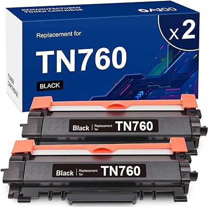 Photo 1 of OA100 TN760 TN730 Toner Cartridges Black Replacement for TN760 Toner for Brother Printer TN-730/TN-760 MFC-L2710DW L2717DW HL-L2370DW HL-L2350DW MFC-L2750DW DCP-L2550DW HL-L2390DW L2395DW TN-730/TN760