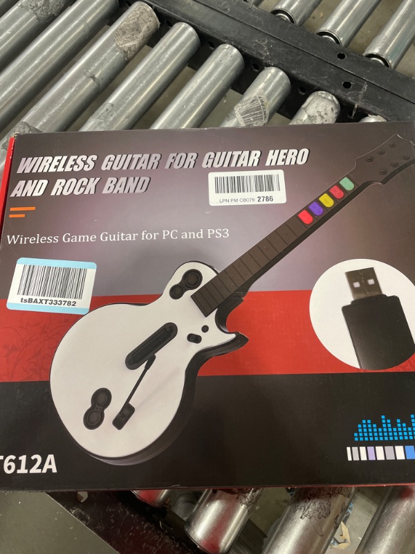 Photo 2 of DOYO Guitar Hero Guitar for PlayStation 3 and PC, Wireless White Guitar Controller with Strap for Clone Hero, Rock Band and Guitar Hero Games (5 Buttons)