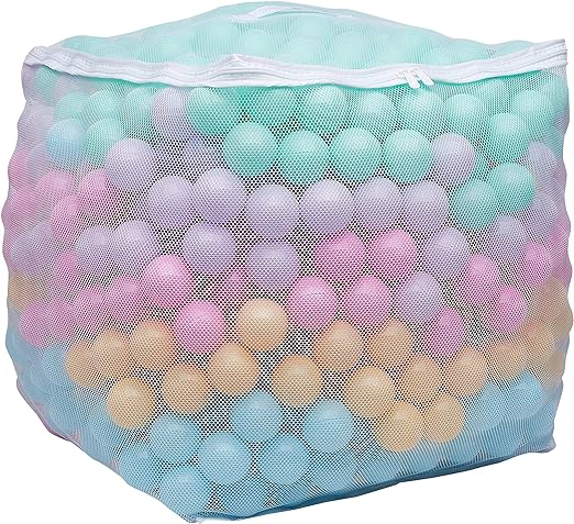 Photo 1 of Amazon Basics BPA Free Crush Proof Plastic Ball, Pit Balls with Storage Bag, Toddlers Kids 12+ Months, 1000 Count, 1000 Balls, 6 Pastel Colors