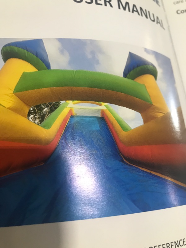 Photo 1 of Kids Inflatable Bounce House with Dual Racing Slides, Crawl Tunnels, Climbing, Obstacles, Jumping All in One Castle Great for Children's Outdoor Party - with Blower