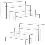 Photo 1 of 2 Set Large Acrylic Risers, 8 Pcs Rectangular Clear Acrylic Display Stand, Display Risers Shelf for Retail Desktop Shoe Showcase Jewelry Funko Pop Figures
