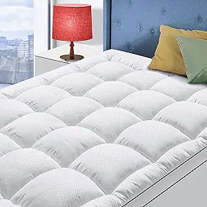 Photo 1 of Queen Size Mattress Topper for Back Pain, Cooling Extra Thick Mattress Pad Cover