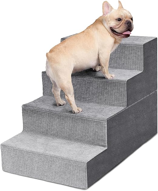 Photo 1 of 4-Step Dog Steps for High Bed and Couch, High-Density Foam Pet Steps with Supporting Board - STOCK PICTURE ONLY FOR REFERENCE**