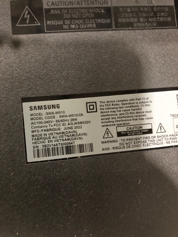 Photo 2 of SAMSUNG SWA-W510 Subwoofer for S Series Soundbar with Powerful Bass, Wireless, Unibody Design, Compact 6.5" Size, 2022 & SWA-9200S Wireless Rear Speaker Kit Subwoofer + Rear Speaker Kit