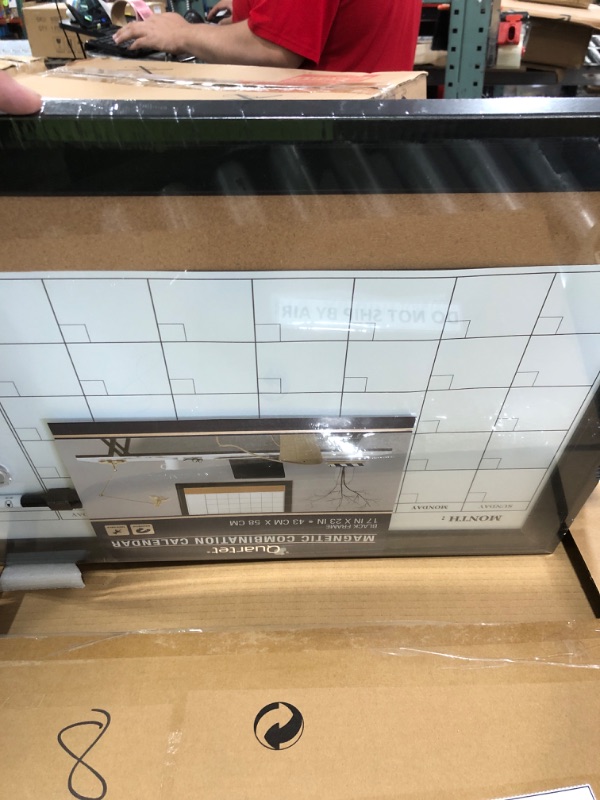 Photo 2 of Quartet Combination Magnetic Whiteboard Calendar & Corkboard, 17" x 23" Combo Dry Erase White Board & Cork Bulletin Board, Perfect for Office, Home School Message Board, Black Frame (79275)