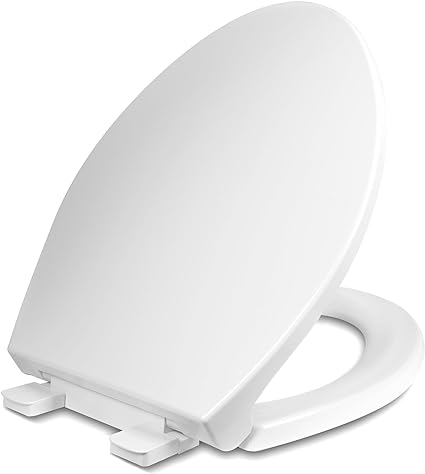 Photo 1 of ELONGATED Toilet Seat, Slow-Close, Quick-Release, Never Loosen, Heavy Duty, Easy to Install and Clean, OVAL, White, 18.5"L x 14.2"W