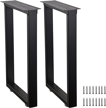 Photo 1 of ALLCOS 22 Inch Bench Legs Metal Coffee Table Legs Heavy Duty Table Legs Iron Bench Legs, Black, Set of 2