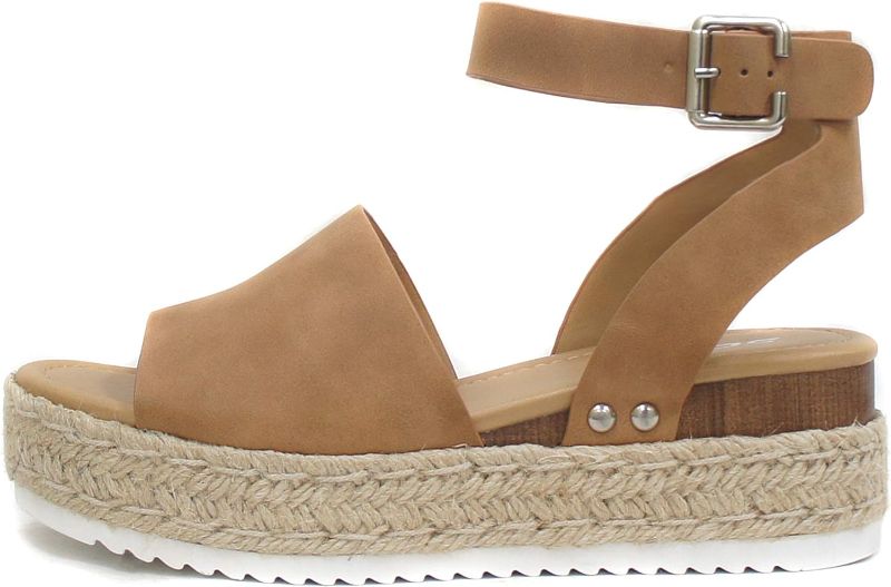 Photo 1 of  Open Toe Buckle Ankle Strap Espadrilles Flatform Wedge Casual Sandal SIZE 3 
