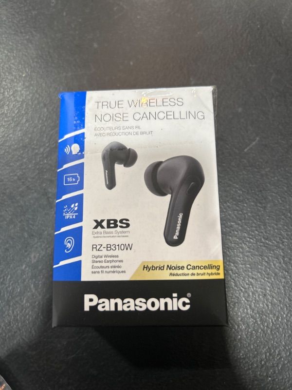 Photo 2 of Panasonic ErgoFit True Wireless Earbuds with Noise Cancelling, in Ear Headphones with XBS Powerful Bass, Bluetooth 5.3, Charging Case - RZ-B310W