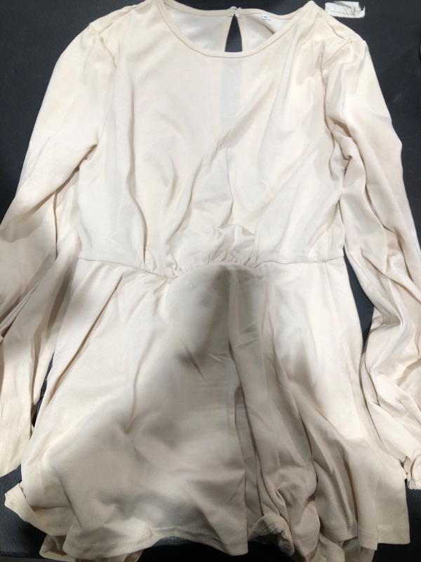 Photo 1 of Aossfre Women's Lantern Long Sleeve Jumpsuit Ruffle Layer Tie Mini Short Romper Size Medium