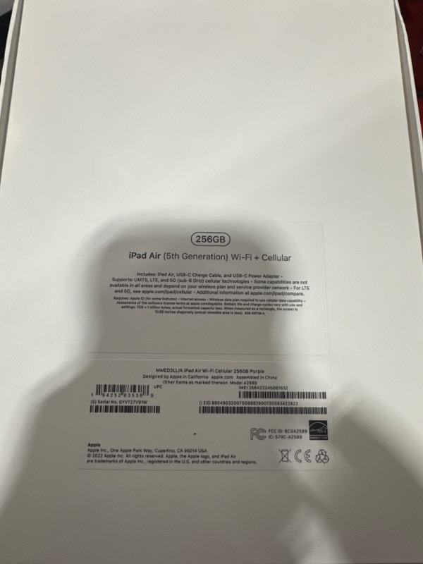 Photo 5 of 10.9-inch iPad Air Wi-Fi + Cellular 256GB - Purple