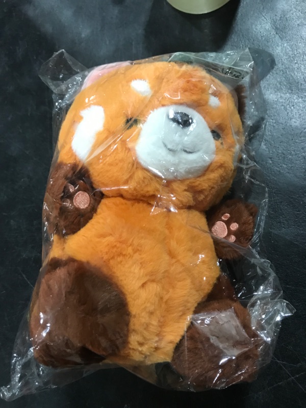 Photo 2 of Adorlynetty Red Panda Stuffed Animal 9" Red Panda Plush Cute Panda Plushie Toy Gift for Kids Girlfriend Birthday Panda Squinting 9 Inch