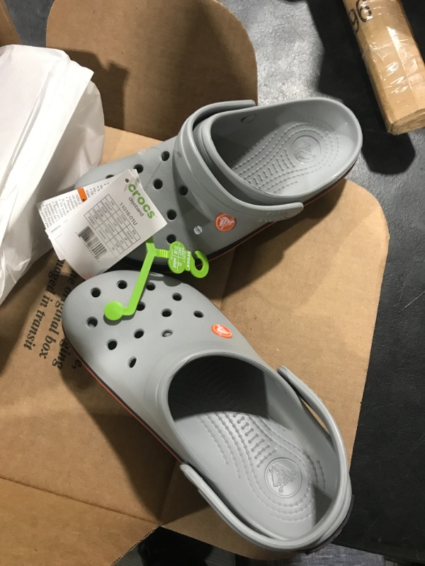 Photo 2 of Crocs unisex-adult Crocband Clog 7 Women/5 Men Light Grey/Navy