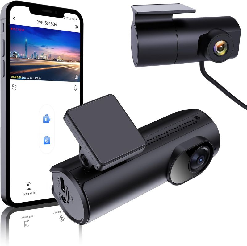 Photo 1 of DIWEISHI Dash Cam Front and Rear 2.5K+1080P: Mini Dash Cam for Cars, 1440P Car Camera with APP, WiFi Dash Cam with WDR Night Vision, 24 Hours Parking Monitor Dashcams, 170°Wide, G-Sensor
