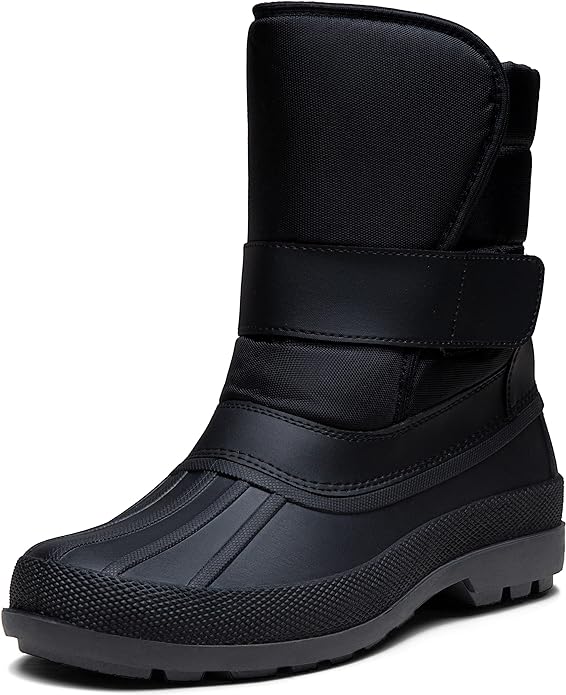 Photo 1 of Jousen Men's Snow Boots Casual Slip On Winter Boots for Men 9 699a-black