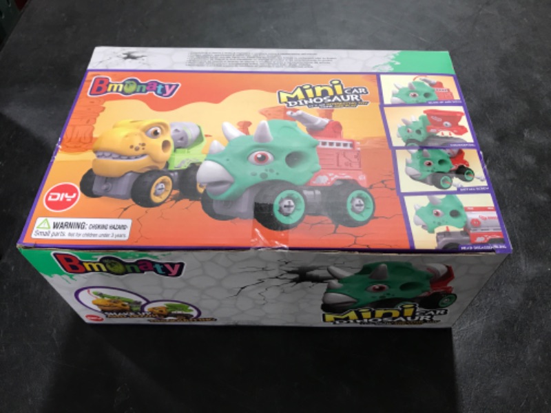 Photo 1 of BMONATY Take Apart Dinosaur Remote Control Cars with Electric Drill for Kids 3-8 Years, 3-in-1Take Apart Construction Truck with Voice,Gifts for Boys Girls Birthday(Green -Triceratops) 