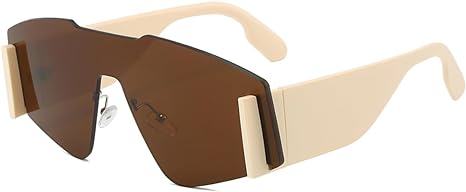 Photo 1 of Gleyemor Men Fashion Sunglasses for Women Flat Top Big Frame UV400 One-piece Lens Sun Glasses`