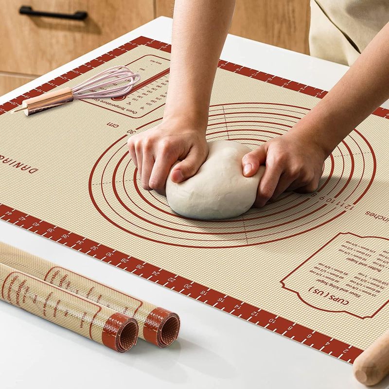 Photo 1 of 26x16 Inch Extra Thick Silicone Baking Mat with Measurements, Non-slip and Reusable - For Cookies, Bread, Pastry
