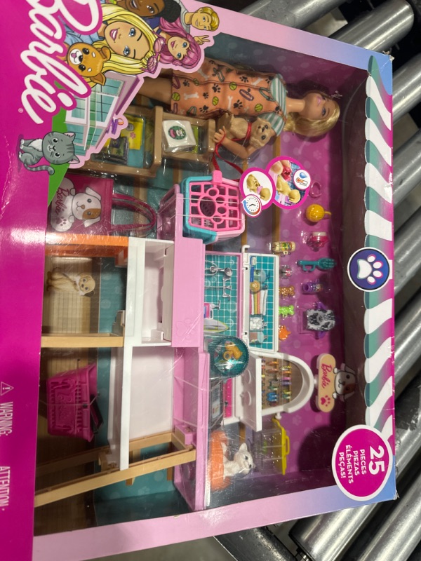 Photo 2 of Barbie Doll (11.5-in Blonde) and Pet Boutique Playset with 4 Pets, Color-Change Grooming Feature and Accessories, Great Gift for 3 to 7 Year Olds