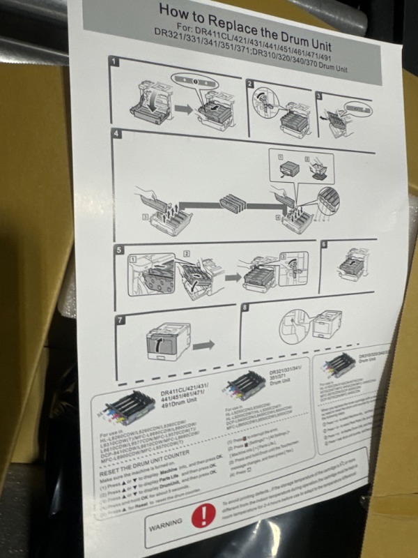 Photo 2 of DR431CL Drum Unit Replacement Compatible with Brother Printer HL-L8260CDW HL-L8360CDW HL-L8360CDWT HL-L8360CDWMT MFC-L8610CDW MFC-L8900CDW, 30000 Page Yield, Replace# DR-431CL (3 Years Warranty)