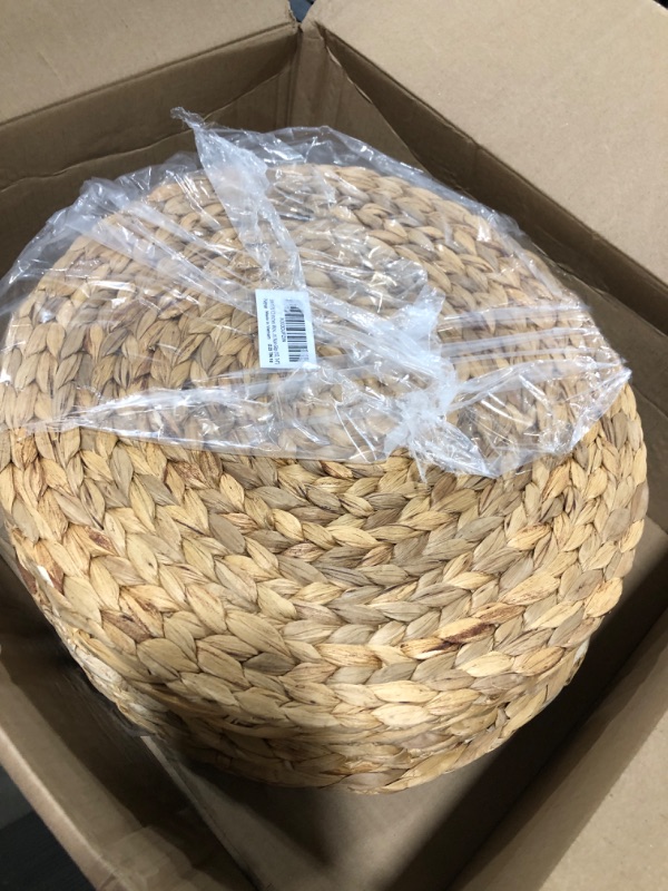Photo 2 of (4 Sizes: 12"-13"-14"-15") BARIEN Woven Placemats Round Set of 10, Natural Water Hyacinth Weave Placemat for Dining Table, Large Handmade Woven Placemats Heat Resistant Non-Slip (14" - Set of 10) 10 14"