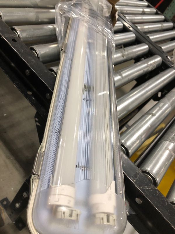 Photo 3 of 2 Lamp LED Vapor Proof Fixture, UL & DLC, Clear Cover, Waterproof, IP65, 120-277v, Garage Lighting, Car Wash, Warehouse, Walk in Freezer, Bulbs Sold Separately
