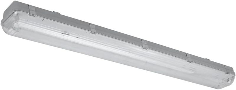 Photo 1 of 2 Lamp LED Vapor Proof Fixture, UL & DLC, Clear Cover, Waterproof, IP65, 120-277v, Garage Lighting, Car Wash, Warehouse, Walk in Freezer, Bulbs Sold Separately
