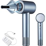 Photo 1 of Cordless Ionic Hair Dryer with Digital Screen, 4 Mode Charging Blow Dryer with Magnetic Nozzle, Travel Hair Dryer for Women Kids Outdoor Camping Beaches (Silver Grey)
