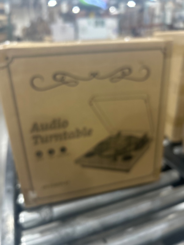 Photo 1 of Record Player, Popsky 3-Speed Turntable Bluetooth Vinyl Record Player with Speaker, Portable LP Vinyl Player, Vinyl-to-MP3 Recording, 3.5mm AUX & RCA & Headphone Jack