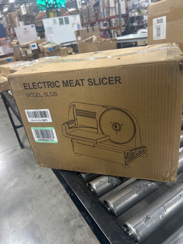 Photo 4 of 200W Meat Slicer with Two 7.5” Blades & One Stainless Steel Tray for Home Use, Electric Deli Food Slicer with “Upgrade” Big Thickness Knob (0-15mm) Cut Meat Cheese Bread, Easy to Clean