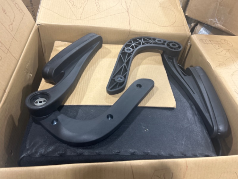 Photo 1 of Brick Attic Office Chair Computer Desk Chair PU Leather Swivel Executive Task Chair with Adjustable Height Lumbar Support Padded Flip Up Armrests Home Office Black Black 816