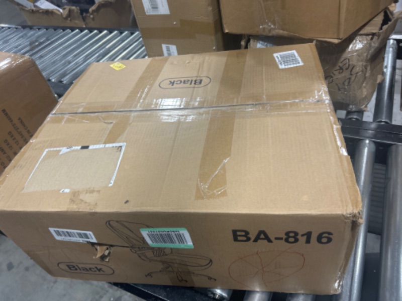 Photo 1 of Brick Attic Office Chair Computer Desk Chair PU Leather Swivel Executive Task Chair with Adjustable Height Lumbar Support Padded Flip Up Armrests Home Office Black Black 816