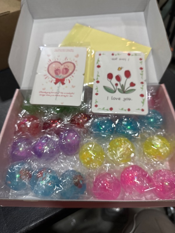 Photo 2 of Blizuup Valentines Gift Squishy Stress Balls: Valentine’s Day Exchange Gifts with Cards for Kids Classroom, Party Favors, Valentines Class Prizes for Students, Rose Sensory Fidget Toys for Girl Boy