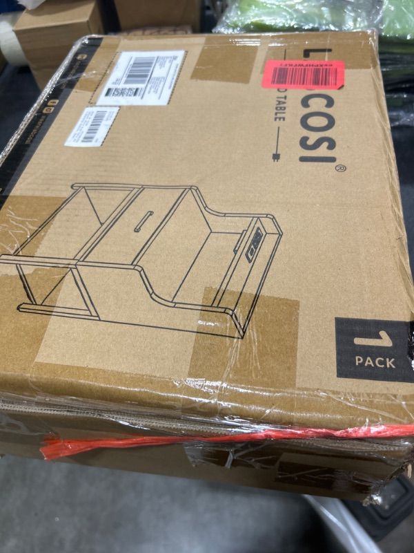 Photo 1 of Labcosi Rustic Bedside Table with Drawer, Nightstand with Charging Station and LED Lights, Modern End Tables for Bedroom 1 Rustic Brown